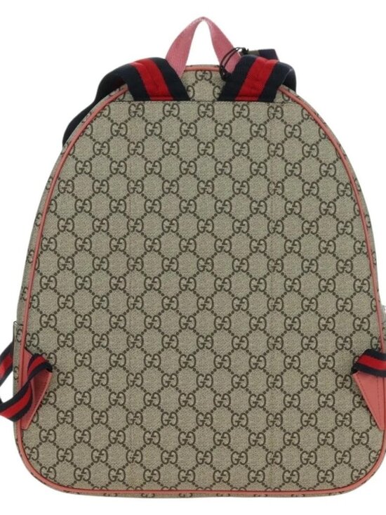 GUCCI GG Supreme Higuchi Yuko Sherry Line PVC Beige Silver 433578 Auth